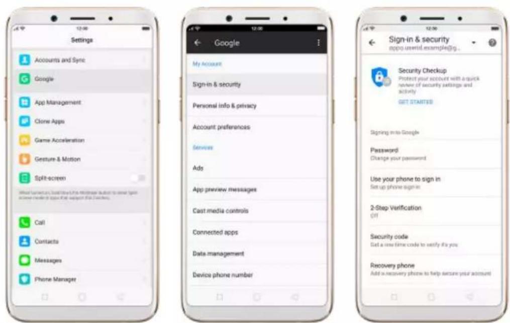 OPPO F5 Youth - Google account - 1