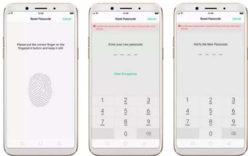 OPPO F5 Youth - Reset password with fingerprint - 2
