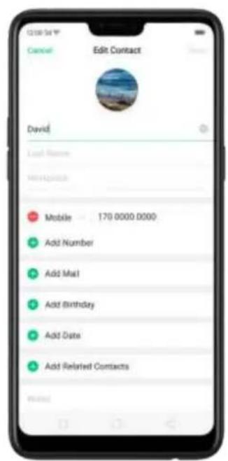 OPPO F7 Youth - Edit and delete a contact - 2