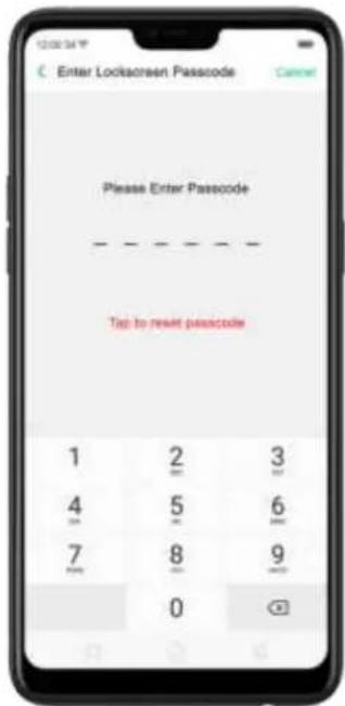 OPPO F7 Youth - Reset passcode with fingerprint when the phone is unlocked. - 1