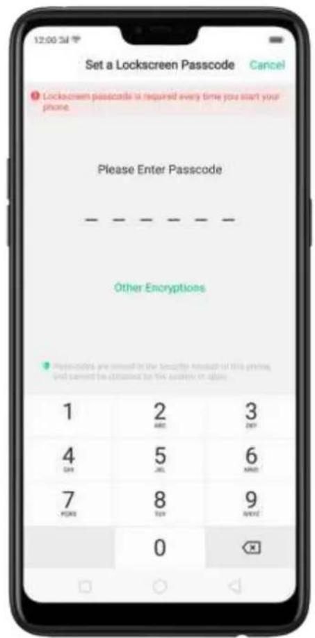 OPPO F7 Youth - Set the passcode - 3