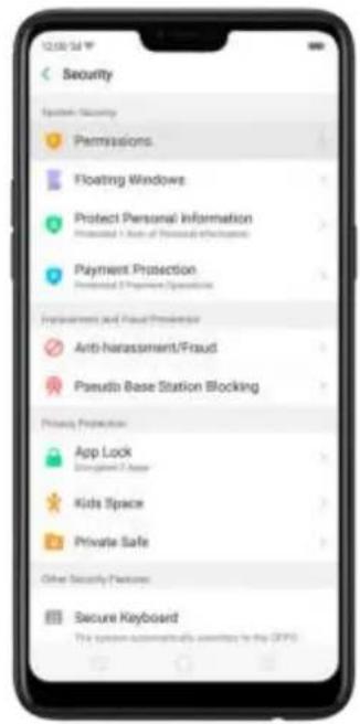 OPPO F7 Youth - App permissions - 1