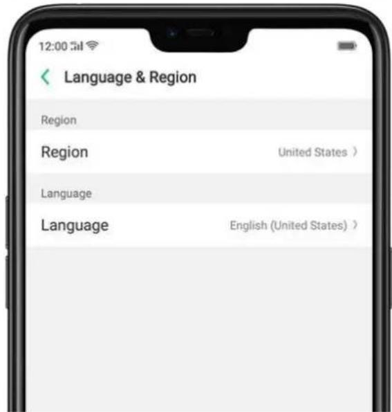 OPPO F7 Youth - Language and Region - 2