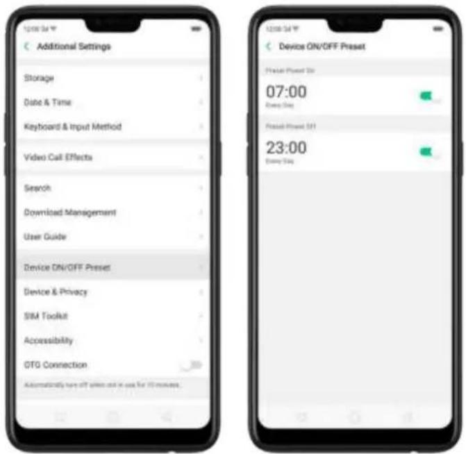OPPO F7 Youth - Preset device on/off time - 1