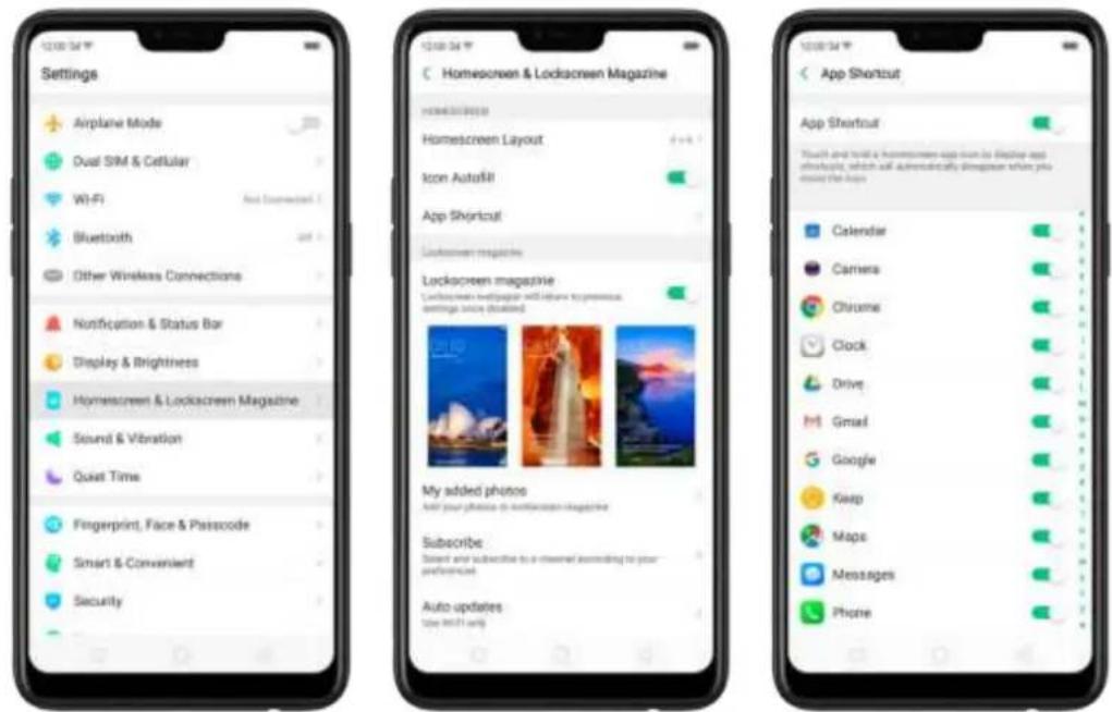 OPPO F7 Youth - Quick actions menus - 1