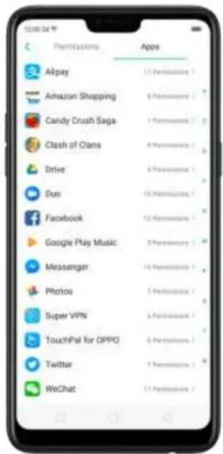 OPPO F7 Youth - App permissions - 3