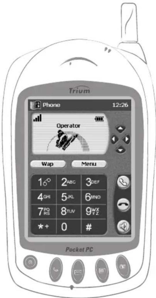 Trium Phone 12:26 Operator Wap Menu 16° 2ABC 3DEF 4GHI 5JKL 6MND 7PQRS 8TUV 9WXYZ *+ 0 # Pocket PC