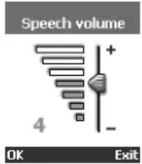 Speech volume 4 + - OK Exit