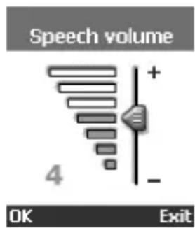 Speech volume 4 + - OK Exit