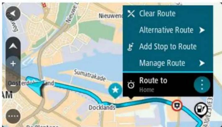 Clear Route Alternative Route ▶ Add Stop to Route Manage Route ▶ Route to Home