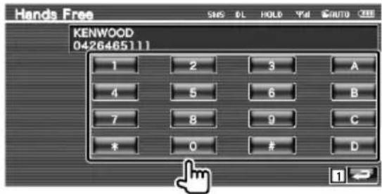 Hands Free KENWOOD 0426465111 1 2 3 A 4 5 6 B 7 8 9 C * 0 # D 1