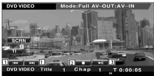DVD VIDEO Mode:Full AV-OUT:AV-IN SCRN TI 1 1 2 3 DVD VIDEO Title 1 Chap 1 T 0:00:05