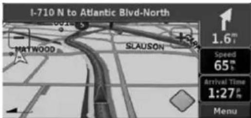 I-710 N to Atlantic Blvd-North MAYWOOD SLAUSON 1.6m Speed 65m Arrival Time 1:27m Menu