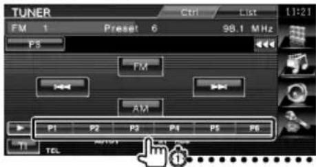 TUNER FM 1 Preset 6 98.1 MHz P3 FM AM P1 P2 P3 P4 P5 P6 T1 TEL