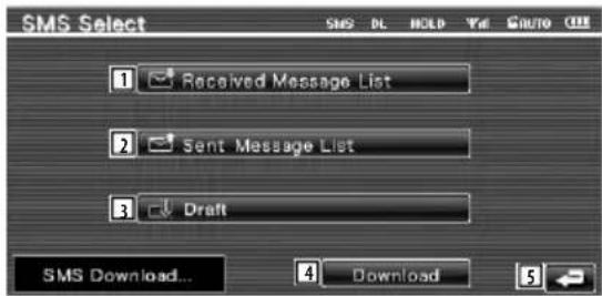 SMS Select Received Message List Sent Message List Draft SMS Download... Download