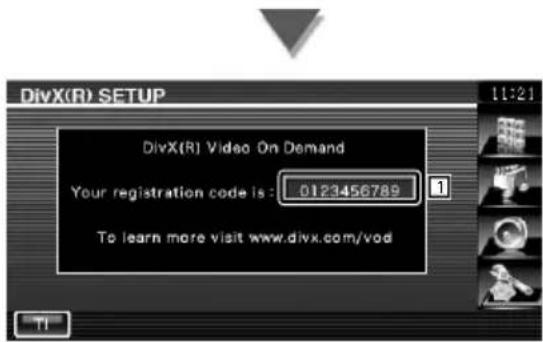 DivX(R) SETUP DivX(R) Video On Demand Your registration code is : 0123456789 To learn more visit www.divx.com/vod 11:21