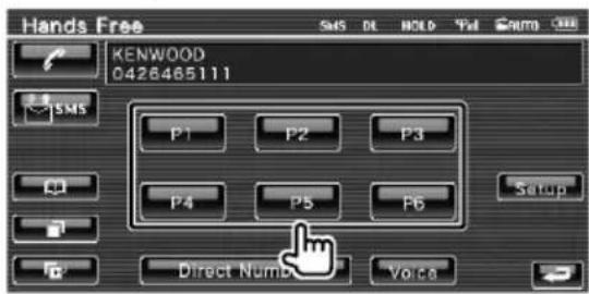 Hands Free KENWOOD 0426465111 SMS P1 P2 P3 P4 P5 P6 Setup Direct Number Voice