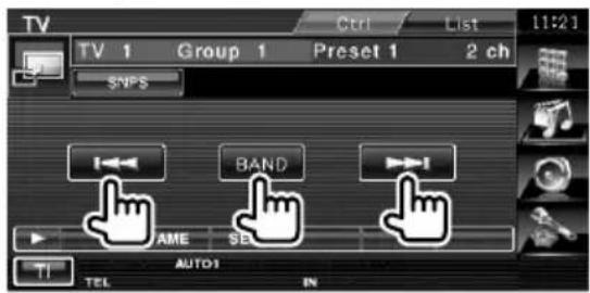 TV TV 1 Group 1 Preset 1 2 ch SNPS BAND AME SET TI AUTO1 IN
