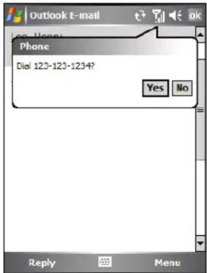 Phone Dial 123-123-1234? Yes No Reply Menu