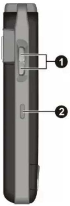 Diagram of a device with labeled parts, showing two numbered components (1 and 2) for identification.
