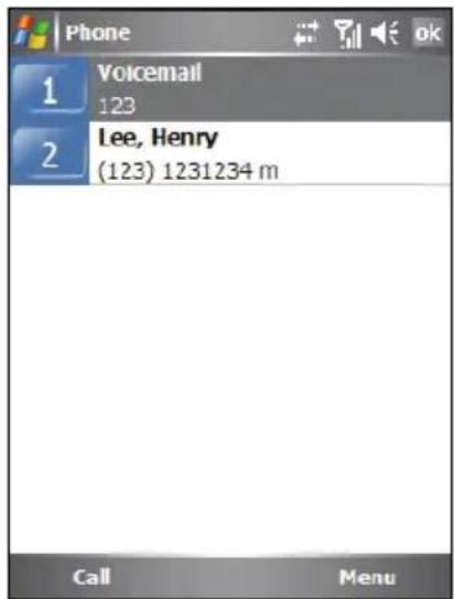 Phone Voicemail 123 Lee, Henry (123) 1231234 m Call Menu