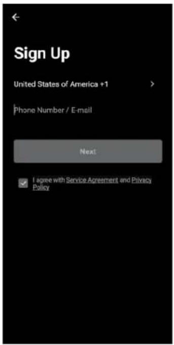 Sign Up United States of America +1 Phone Number / E-mail Next I agree with Service Agreement and Privacy Policy