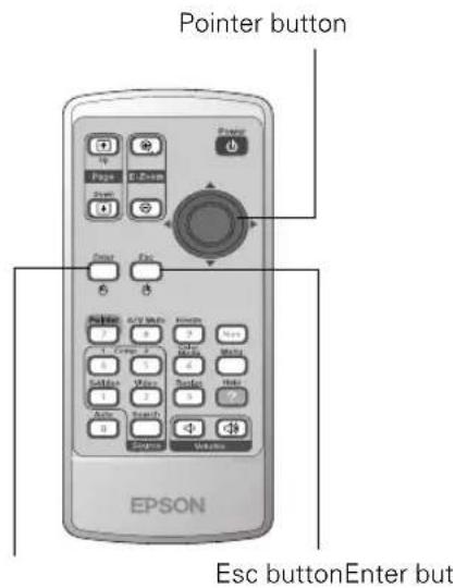 Pointer button Esc buttonEnter but