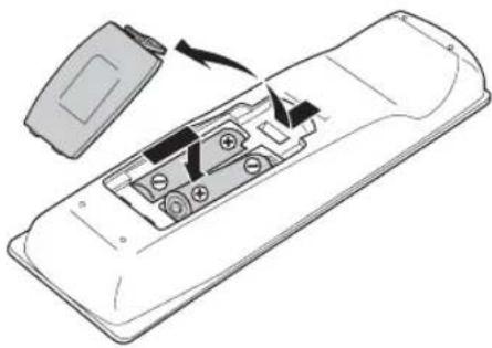 EPSON PowerLite Pro Cinema 9100 - Installing Batteries in the Remote Control - 1