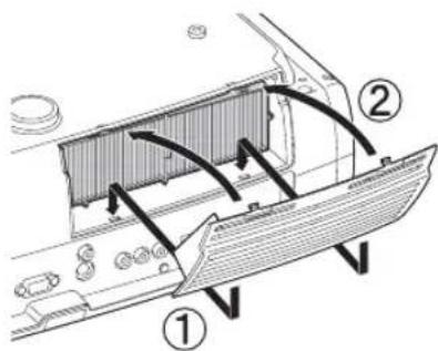 Technical diagram showing a mechanical assembly with numbered components and directional arrows indicating flow or movement.