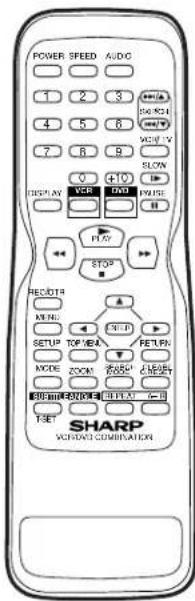 POWER SPEED AUDIO 1 2 3 4 5 6 7 8 9 0 +10 DISPLAY VCR DIN PLAYS STOP HEIGHT AVEN SETUP TOP VIEW MODE ZOOM FET SHARP VCDACI COMBINATION