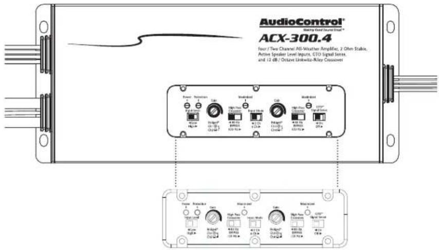 AudioControl® Making Sound Sound Signal® ACX-300.4 Four / Two Channel/ All-Warther Amplifier, 2 Ohm Stable, Active Speaker Level Inputs, CTO Signal Sense, and 12 dB / Octave Linkwits-Riley Crossover