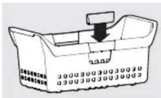 Diagram of a plastic container with Chinese text labels indicating parts of the container.
