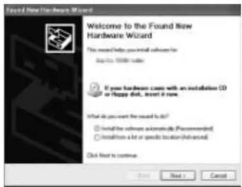 Found New Hardware Wizard Welcome to the Found New Hardware Wizard This record helps you install software to stop this 100% disk If your hardware cases with an installation CD or Happy disk, insert it now. What do you want the wizard to do? Install the software automatically (Recommended) Install them a list or specific location (advanced) Click Next to continue OK Next > Cancel