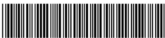 Barcode image with black and white vertical bars, no visible text or symbols beyond the pattern