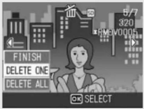 FINISH DELETE ONE DELETE ALL OK SELECT 5/7 320 RMOV0005