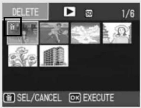 DELETE 1/6 SEL/CANCEL OK EXECUTE