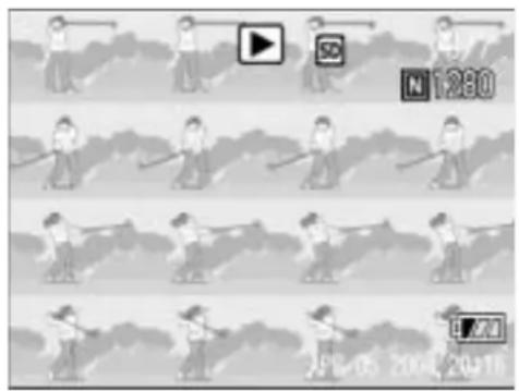 Screenshot of a game interface showing character progression with play button, timer, and playback controls