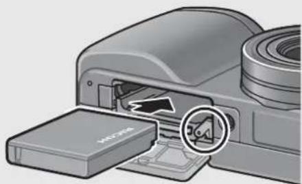 RICOH Caplio GX100 VF Kit - Loading the Battery and SD Memory Card - 3
