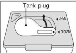 Tank plug OPEN CLOSED
