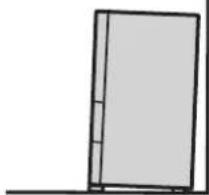 Simple line drawing of a rectangular frame with vertical edges and a horizontal base (no text or symbols)