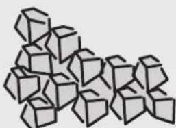 Abstract arrangement of gray 3D cubes (no text or symbols)