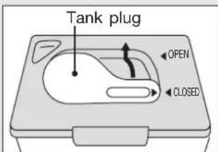 Tank plug OPEN CLOSED