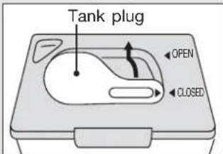 Tank plug OPEN CLOSED