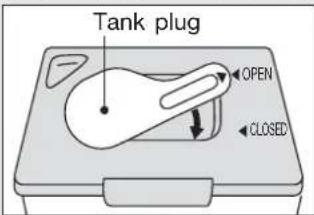 Tank plug OPEN CLOSED