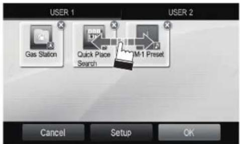USER 1 Gas Station Quick Place Search M-1 Preset USER 2 Cancel Setup OK