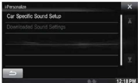Personalize Car Specific Sound Setup Downloaded Sound Settings 12:18 PM