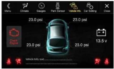 ALPINE X110 - ■ Vehicle Information screen example - 1