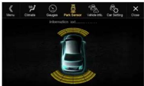 ALPINE X110 - Parking sensor screen example - 1