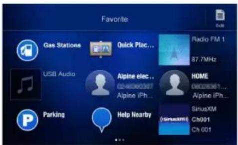 ALPINE X110 - Favorite screen - 1