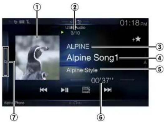 ALPINE X110 - USB Audio main screen example - 1